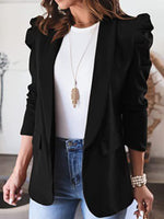 Load image into Gallery viewer, Collared Neck Puff Sleeve Blazer
