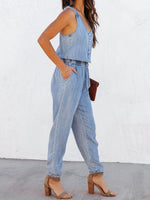 Load image into Gallery viewer, Drawstring Waist Sleeveless Jumpsuit
