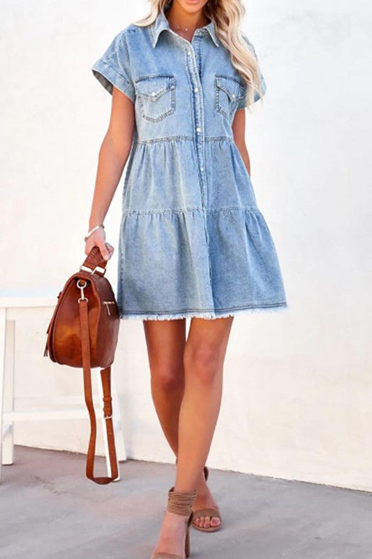 THE MILA DENIM SHORT DRESS