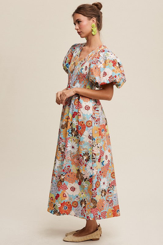 THE JENNIFER PUFF SLEEVE MAXI DRESS