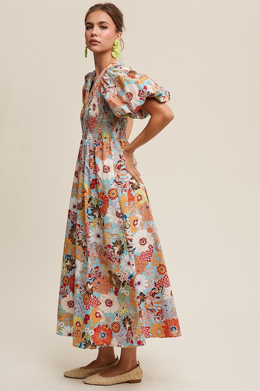 THE JENNIFER PUFF SLEEVE MAXI DRESS