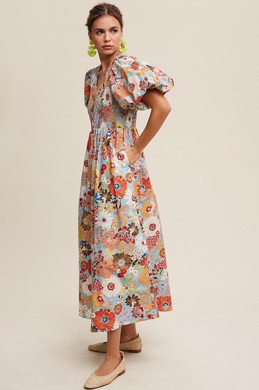 THE JENNIFER PUFF SLEEVE MAXI DRESS