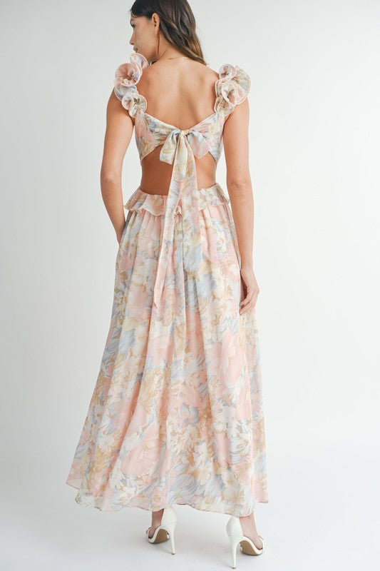 ELLIE RUFFLE MAXI DRESS