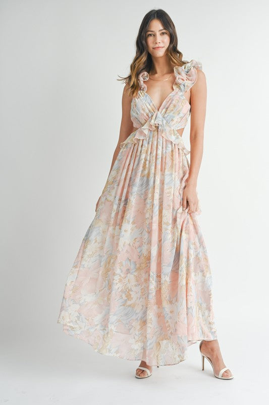 ELLIE RUFFLE MAXI DRESS