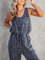 Load image into Gallery viewer, Drawstring Waist Sleeveless Jumpsuit
