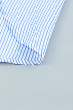 Load image into Gallery viewer, Black Striped Casual Shirred Cuffs Shirt
