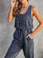 Load image into Gallery viewer, Drawstring Waist Sleeveless Jumpsuit
