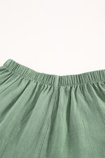 Load image into Gallery viewer, Green Casual Pocketed Ruffle High Waisted Shorts
