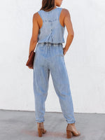 Load image into Gallery viewer, Drawstring Waist Sleeveless Jumpsuit
