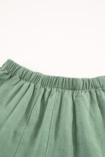 Load image into Gallery viewer, Green Casual Pocketed Ruffle High Waisted Shorts
