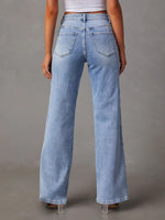 Load image into Gallery viewer, High Waist Straight Jeans with Pockets
