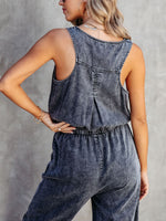 Load image into Gallery viewer, Drawstring Waist Sleeveless Jumpsuit
