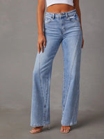 Load image into Gallery viewer, High Waist Straight Jeans with Pockets
