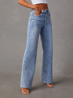 Load image into Gallery viewer, High Waist Straight Jeans with Pockets
