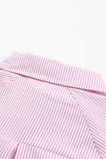 Load image into Gallery viewer, Black Striped Casual Shirred Cuffs Shirt
