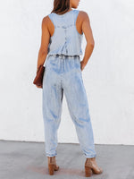 Load image into Gallery viewer, Drawstring Waist Sleeveless Jumpsuit
