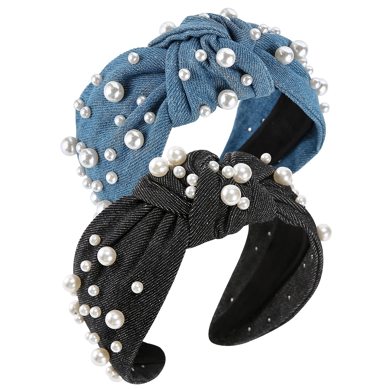 PEARL DENIM HEADBAND